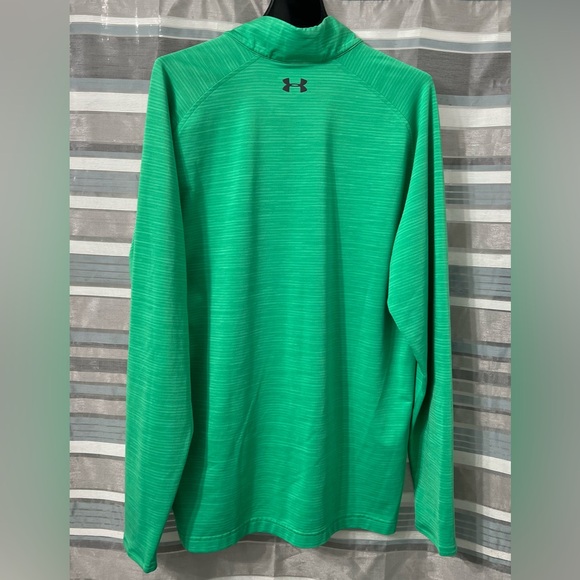 Under Armour Tech Zip Green Long Sleeve Performance Shirt - Picture 2 of 11